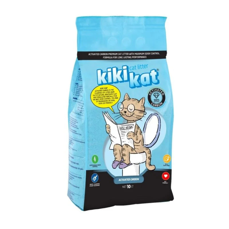 Kiki Kat White Bentonite Clumping Cat Litter – Activated Carbon 20L