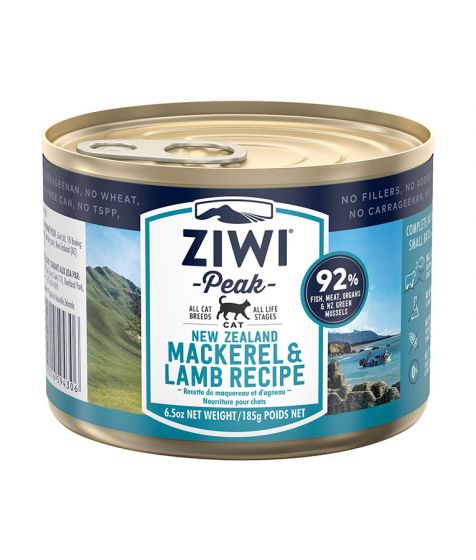 ZiwiPeak Mackerel & Lamb Recipe Canned Cat Food 185g